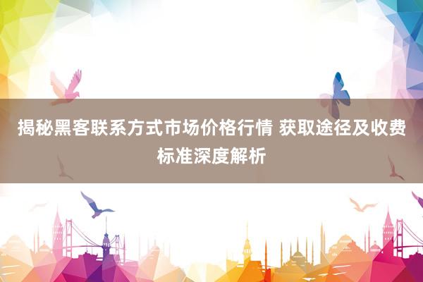 揭秘黑客联系方式市场价格行情 获取途径及收费标准深度解析