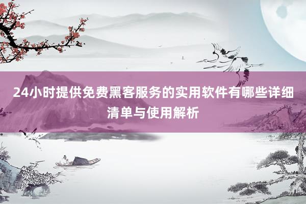 24小时提供免费黑客服务的实用软件有哪些详细清单与使用解析