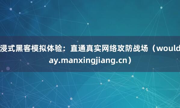 沉浸式黑客模拟体验：直通真实网络攻防战场（wouldplay.manxingjiang.cn）